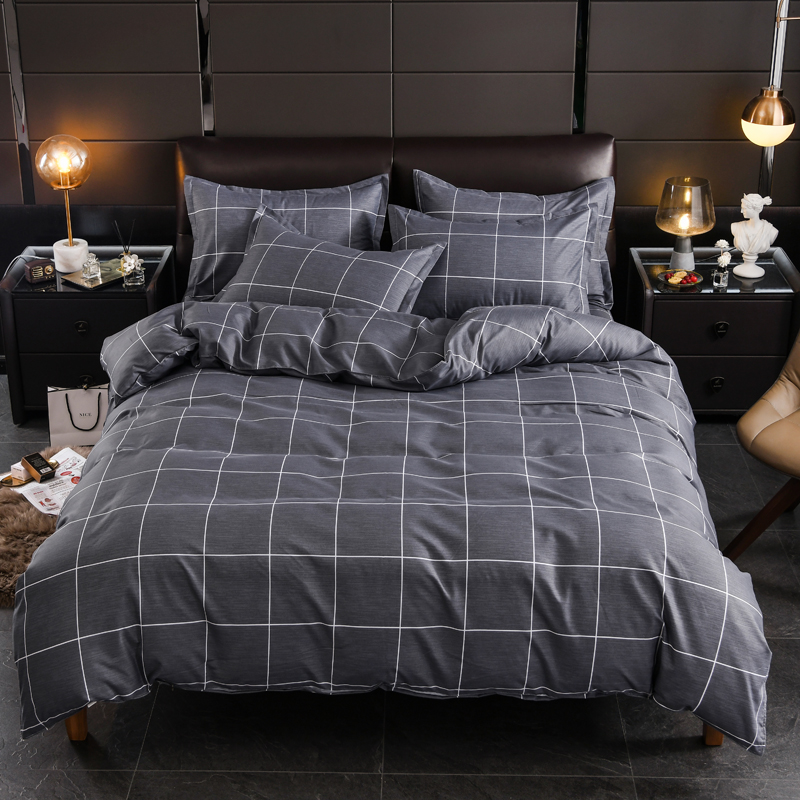 Double Bed Plaid Quilt Cover M - Bed Sheet Microfiber 评论和价格
