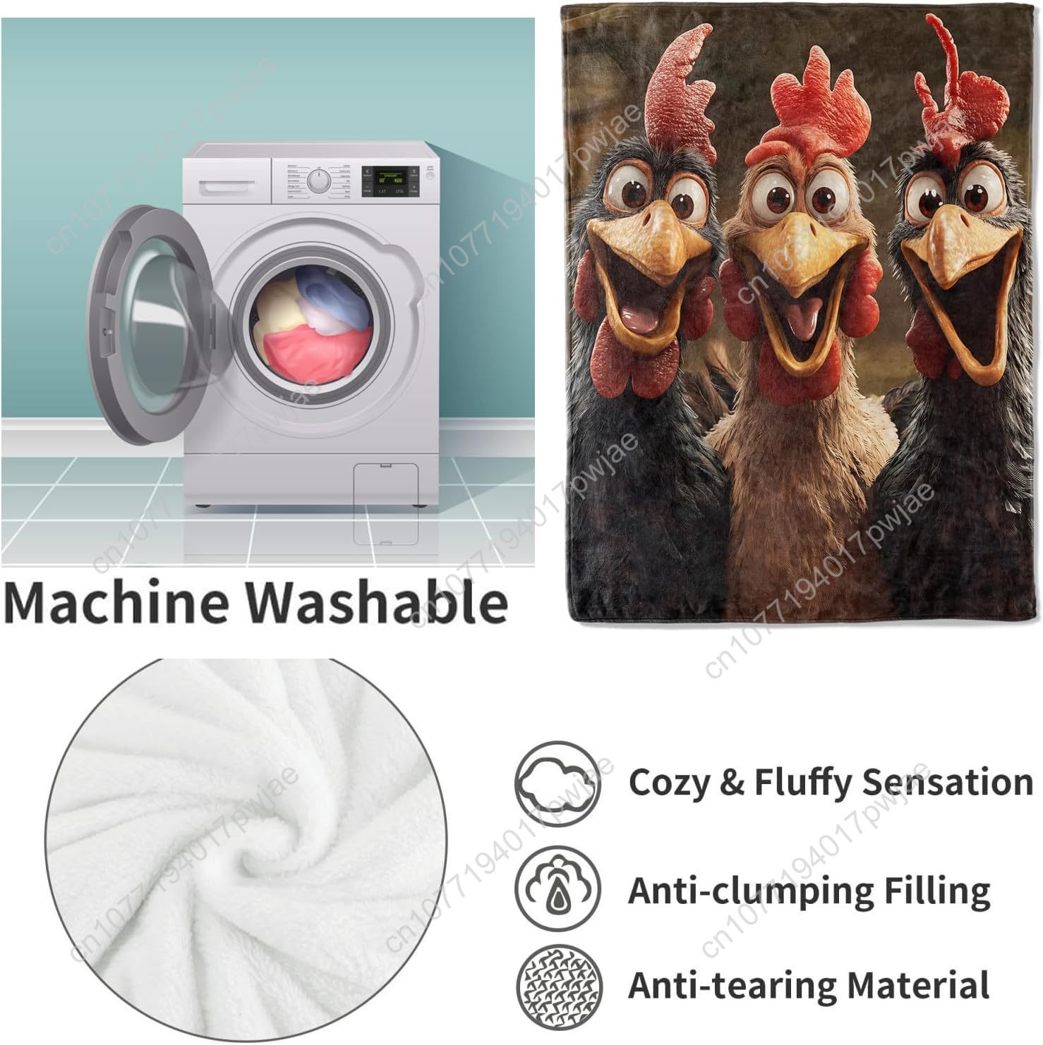 Chickens Blanket Gifts for Wom - Home Of Textiles 评论和价格