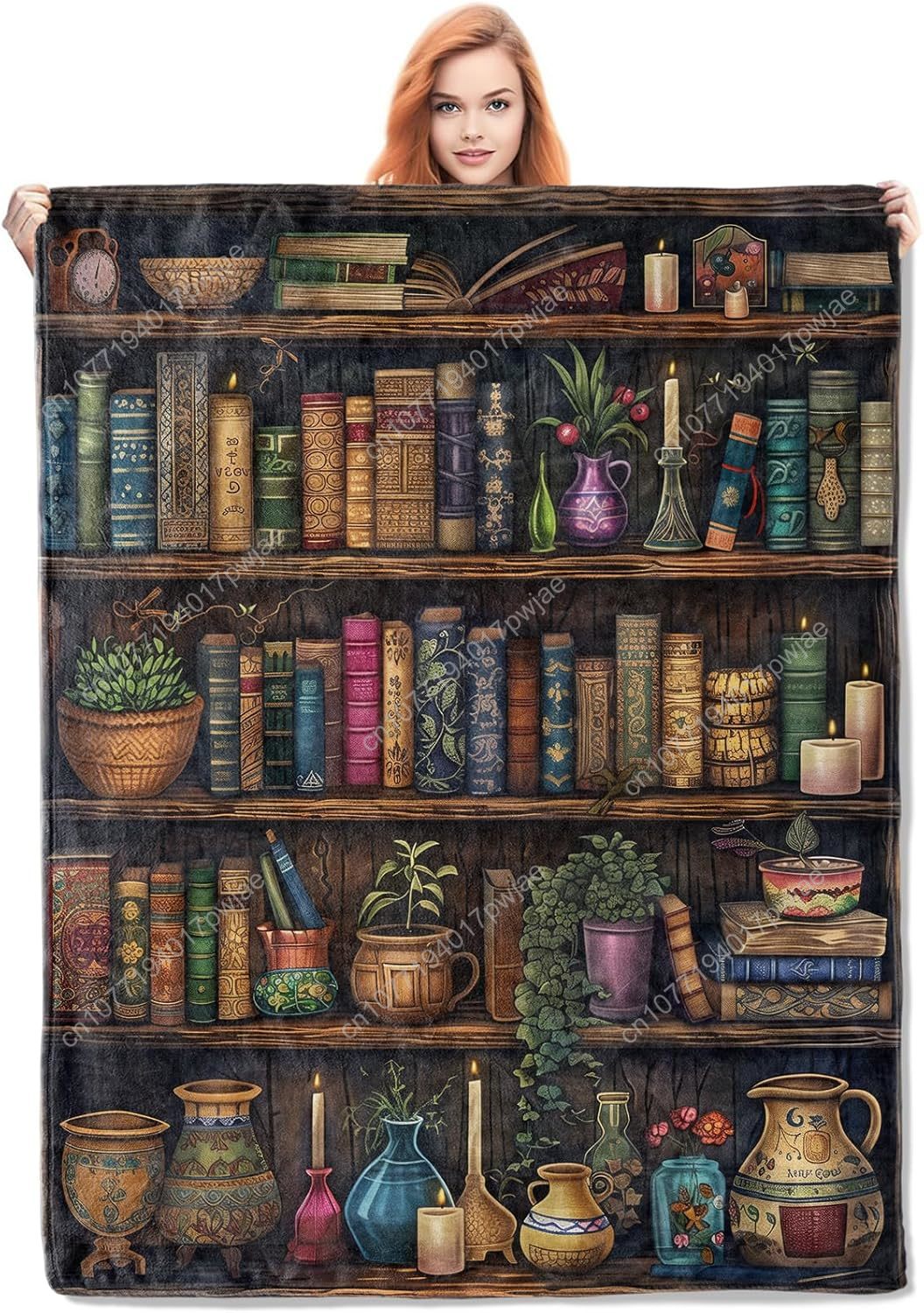 Vintage Bookshelf Blanket Read - Home Of Textiles 评论和价格