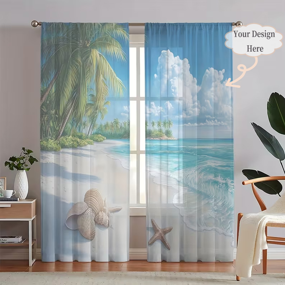 Custom 2D Flat 2pcs Sheer Curt - Textiles For Home 评论和价格