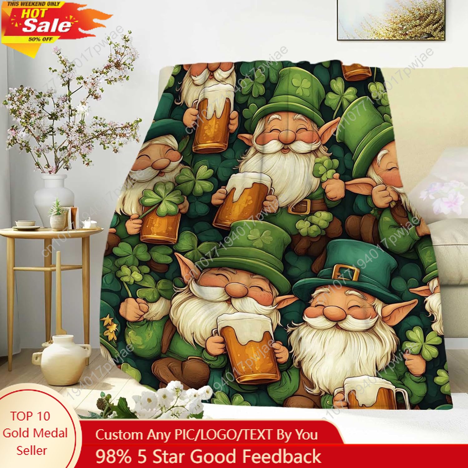 St. Patrick’s Day Gnome Throw  - Home Of Textiles 评论和价格