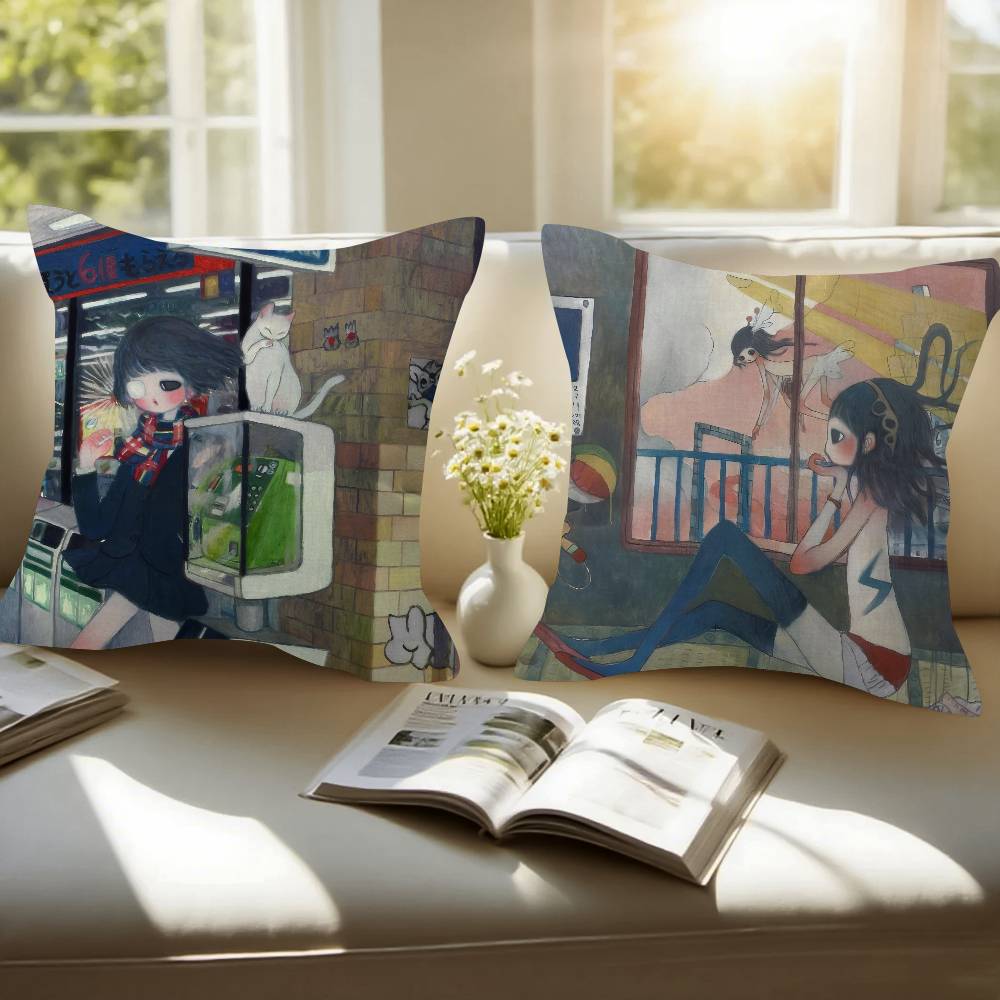 Art Aya Takano Girl  Pillow An - Aya Home Textiles 评论和价格