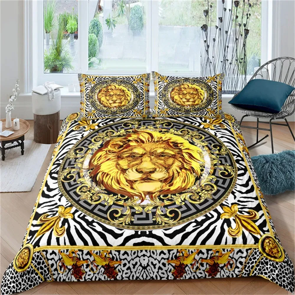 Baroque Modern Art 3D Golden L - Bed Sheet Microfiber 评论和价格