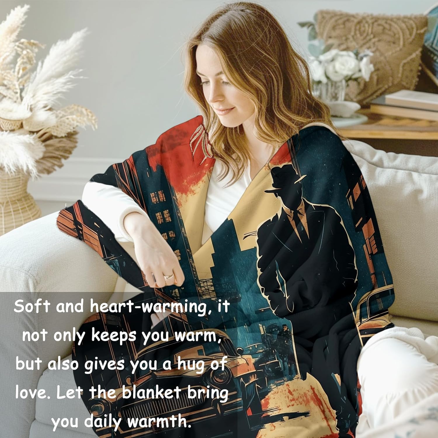Noir Detective Blanket Gifts f - Home Of Textiles 评论和价格