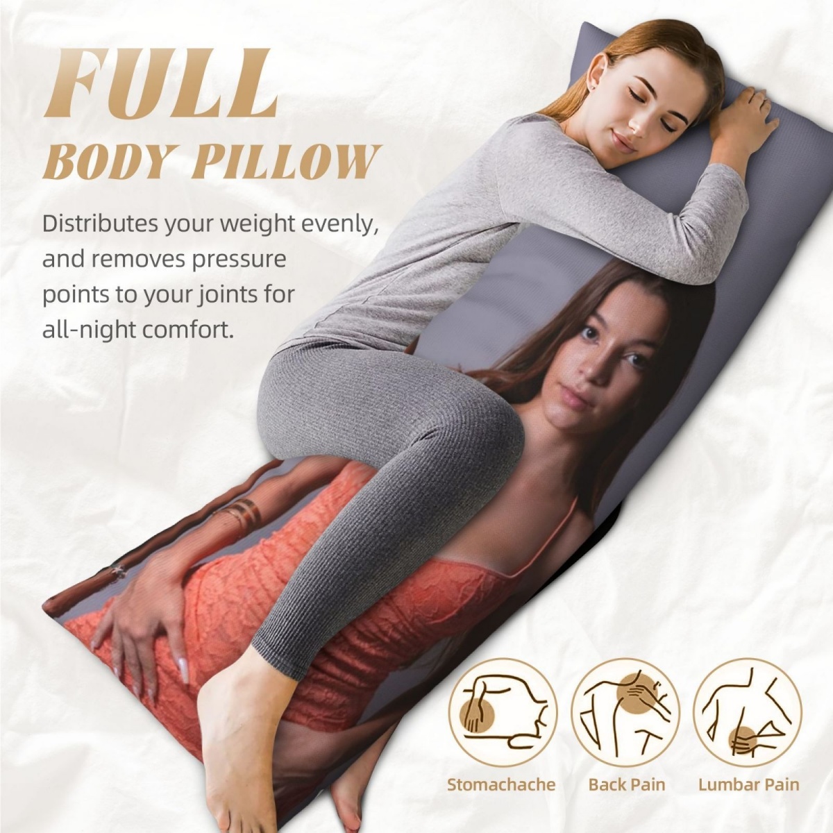 1 Custom Photo Body Pillowcase - Textiles For Home 评论和价格